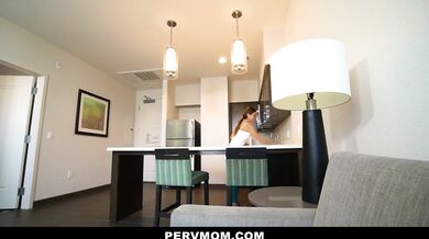 Stepson Eats Latina Step Mom's Pussy While She Folds Laundry