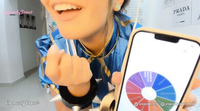 Wheel of sex game with Chun Li from street fighter cosplay big butt and big tits girl, cum swallower