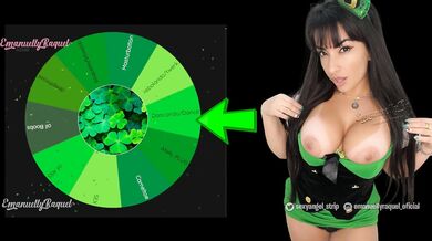 Wheel of sex jerk off game sexy girl celebrating the St Patrick's day cosplay twerking and teasing