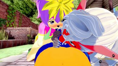 Pokemon Furry Hentai - Threesome Blaziken and Deerling suck Lucario's cock then he fucks them