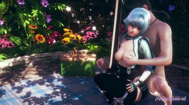 Genshin Impact Hentai - Eula rubing tits, fingering and fucked