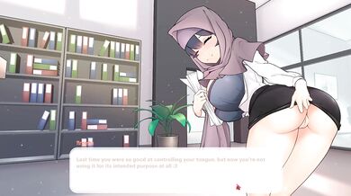 Tsundere Milfin [ HENTAI Game ] Ep.4 boss in hijab show me her dripping wet pussy
