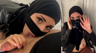 HIJABI I LÆDER MODTOG MANGE CUM PÅ NIKAB