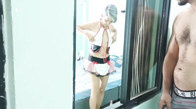 My stepmother leaves the window open, she is naked, I get hard and I fill her with