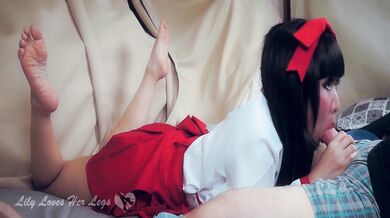 Japanese Temple Girl Feet View POV Blowjob Bare Feet