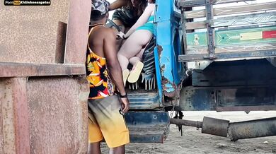 truck driver fucks two hot girls who are going to ask questions at their job