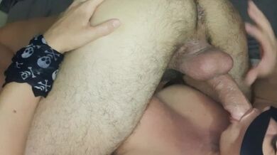 A delicious domination with cock and balls milking, a deep throat in doggy style