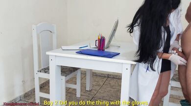 doctor jennyfer solves erection problem during exam!