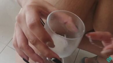 Nasty Cum play drinking cum with a straw - Catalina Days