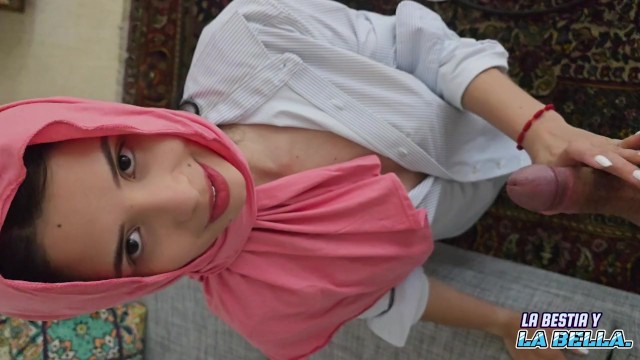 Muslim virgin meets a cock for the first time and sucks me off and shoves it in her tight pussy