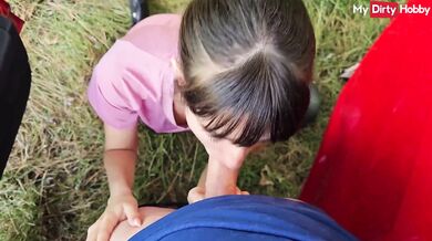 Layla von Hohensee sucks dick outdoors in nature - MyDirtyHobby