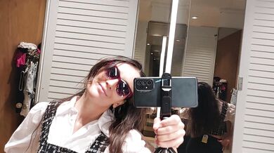 Sexy brunette with hairy pussy in the dressing room. Hairy pussy, big hairy tits, big nipples