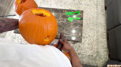 Sneaky step bro inserts his Dick in a Pumpkin & Me