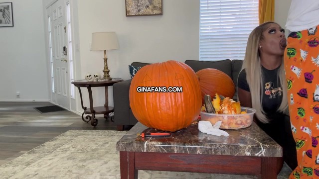 Sneaky step bro inserts his Dick in a Pumpkin & Me