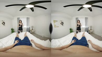 Stepmom VR porn teasing stepson's cock