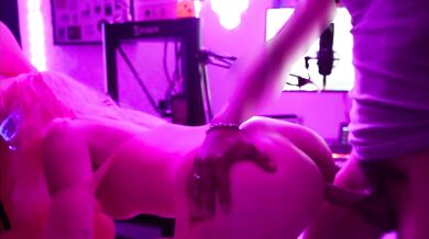 Gamer was interrupted by a hard cock, I fucked this female slut on her setup