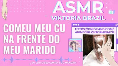 comeu meu cu na frente do meu marido ASMR em portugues punheta guiada conto erotico corno menage