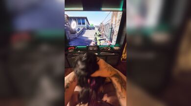 Goth gf reporting for booty while he plays the new call of duty (BO6)