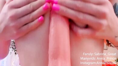 All saliva drips on tits