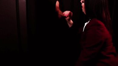 Schoolgirl Sucks Cock At The Gloryhole