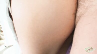 Asian brunette fucked in POV and left with a creampie