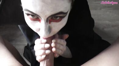 Vampire Girl Passionate Sucks Big Cock to Cum In Mouth