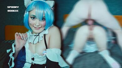 Cat girl Rem seduced Subaru to fuck her tight holes - Anal Cosplay Re Zero Spooky Boogie