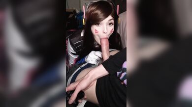 Dva giving her biggest fan a special blowjob