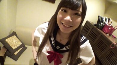 [UNCEN]Shaved uniform beautiful girl estrus with a blowjob! SEX without a condom.