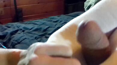 Foot fucked by two pairs of knee high pornstar socks!