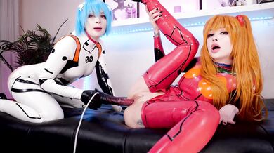 Rei and Asuka play with dildos