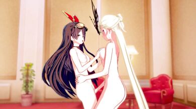 Finally find a correct use of Amber as a sexual toy for LaSignora (genshin impact)