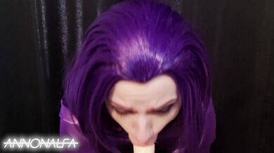 Raven Sucks and Gags on Your Cock